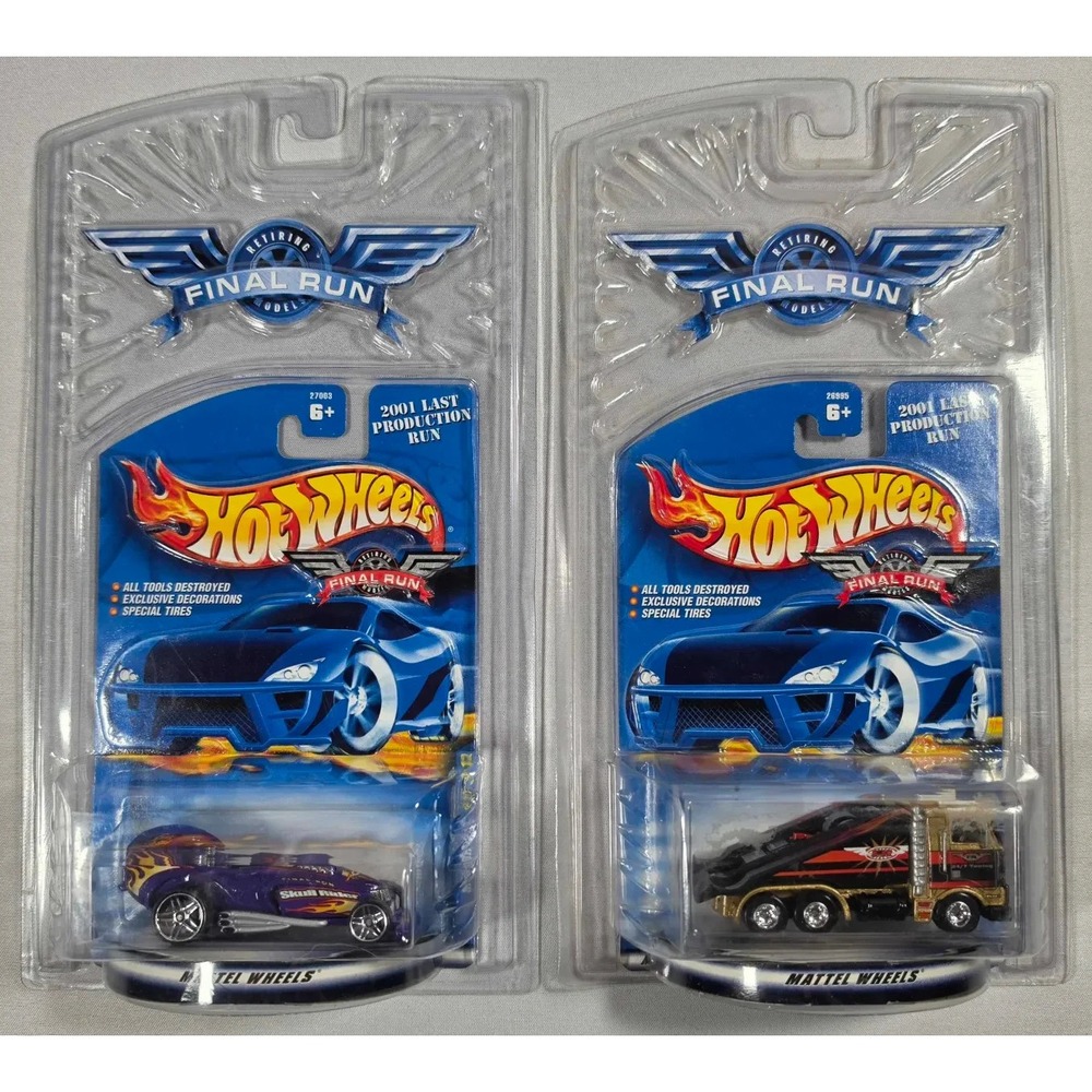 Hot Wheels 2001 Final Run RAMP TRUCK & SKULLRIDER #12/12 Lot of 2 - Sealed